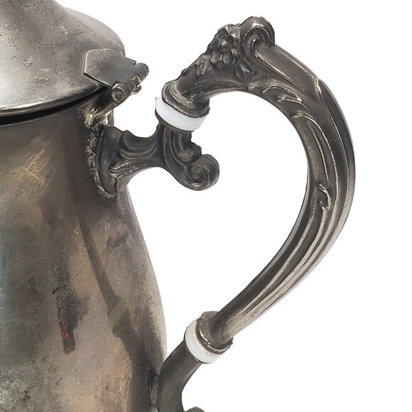 Antique Silver Plated Footed Teapot 2 Sizes Tableware Decorative 9" Tall - Picture 5 of 16
